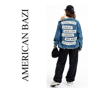 AMERICAN BAZI Los Angeles Graphic Jean Jacket
